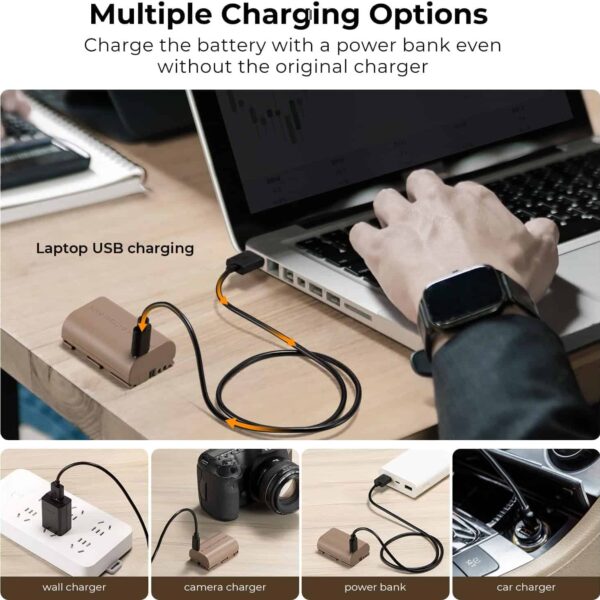 K&F Concept LP-E6NH Battery with Type-C Fast Charging - image 2