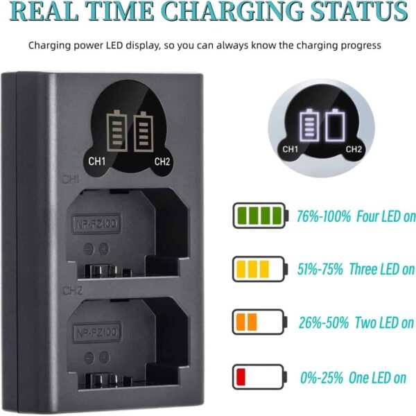 Caisi Dual Charger For Sony NP FZ100 Battery - image 4