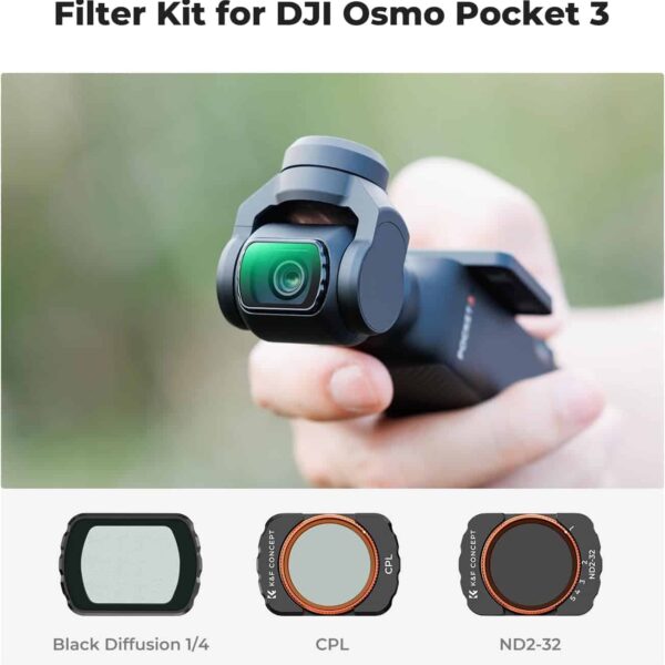 Osmo Pocket 3 K&F Filter Kit , CPL + Black-Mist 1/4 + ND2-32 28 - image 2