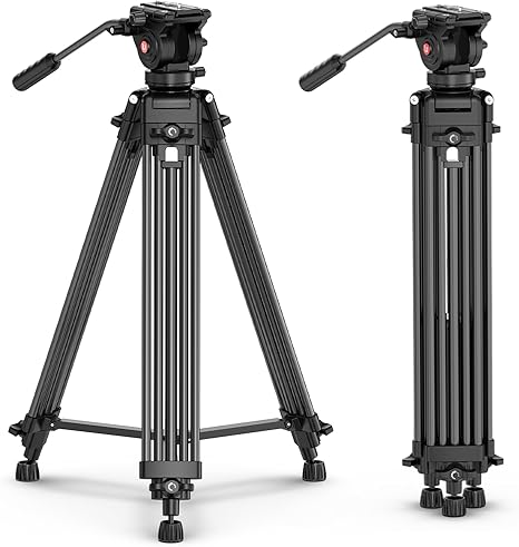 ULANZI MT-81 Camera Video Tripod with 360 Degree Fluid Head, 61inch/155cm Heavy Duty Aluminum Alloy Camera Tripod Stand, Quick Release Plate Compatible with DSLR Camcorder, Load Up to 17.6lb/8kg Price in Pakistan