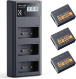 K&F 3-Pack NP-W126 Batteries + LCD Charger